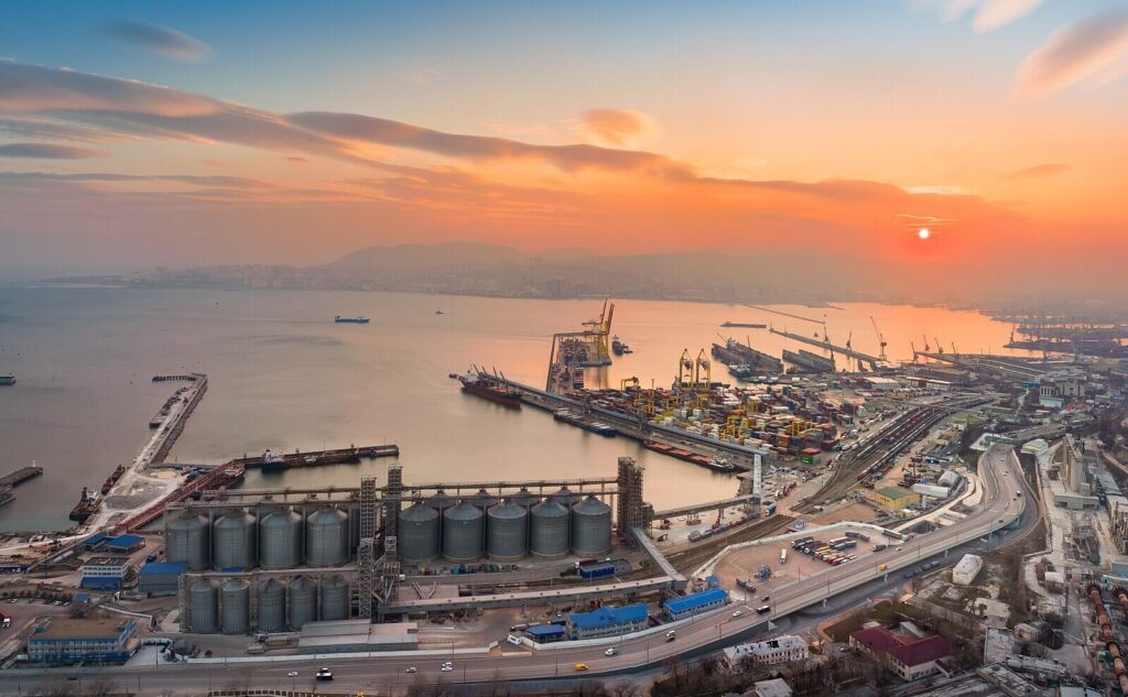 Areal view of Port Novorossiysk