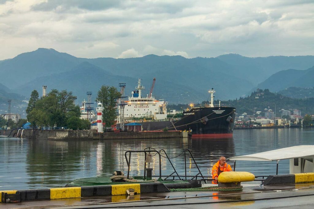 Batumi, San Sebastian at the oil terminal