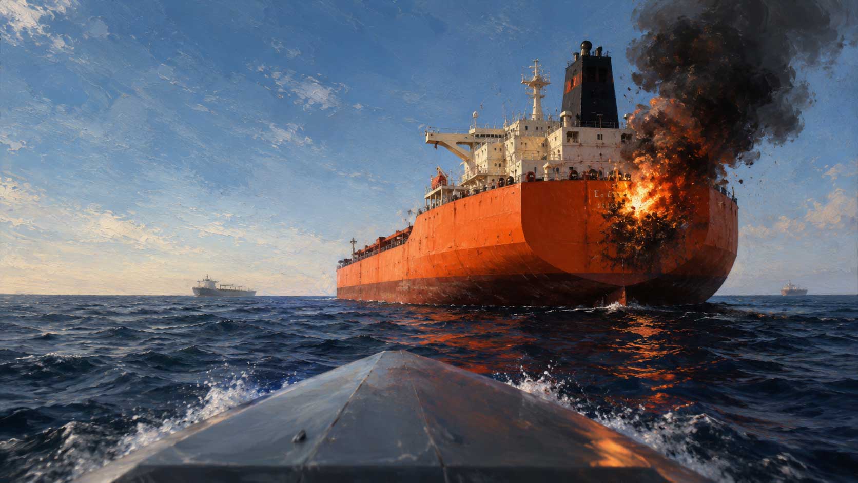 SBU Sea Drone hitting Russian Oil Tanker
